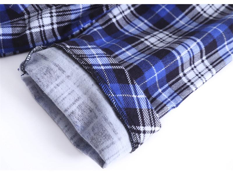 Men's Cotton Flannel Notch Lapel Pajama Set - Warm Autumn/Winter Loungewear