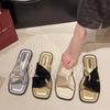French flat-bottomed cool slippers women's shoes outer wear 2025 summer new fashion low-heeled fairy wind open-toed sandals