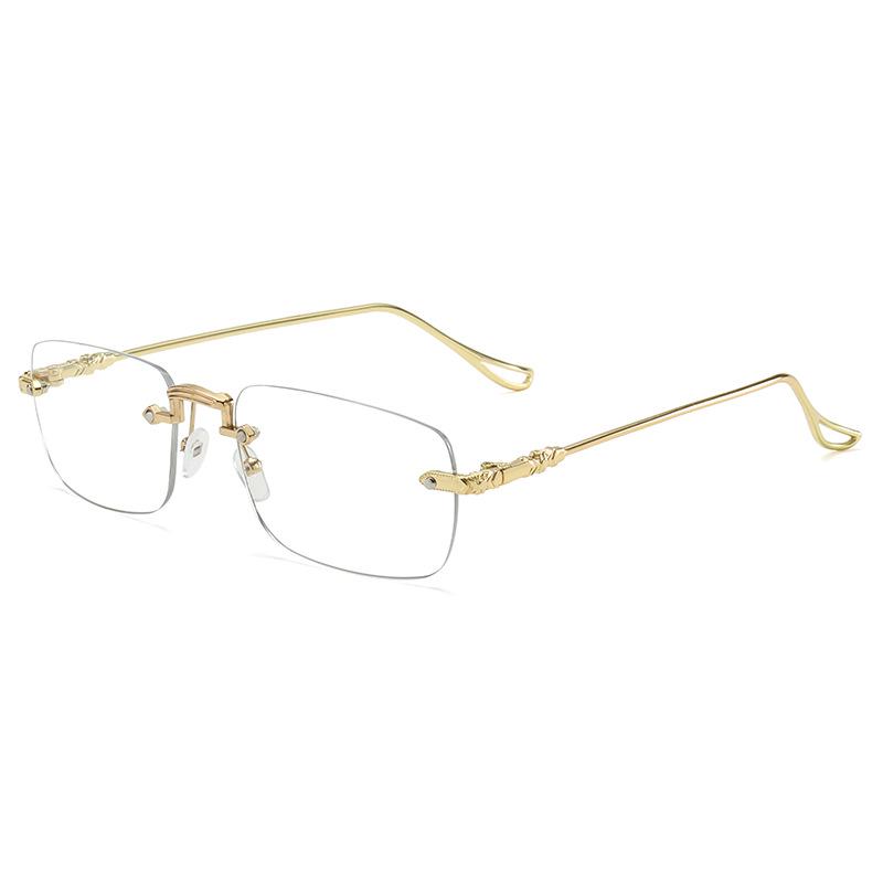 Bezrámové farebne meniace dioptrické okuliare s antiradiacnymi šošovkami, Unisex rám obchodných okuliarov v štýle Wang Yibo