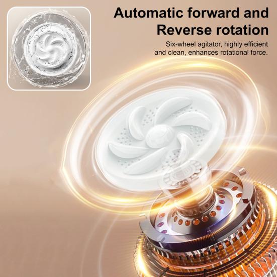 Portable Mini Washing Machine Laundry Cup Compact Travel Washer for Underwear Socks Baby Clothes Rechargeable Type-C Charging Small Washer