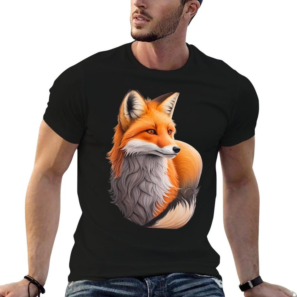 Nice Illustration of a Fox T-Shirt Work Duty Casual T-Shirt