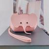 Cute Elephant 1pc Coin Purse with Wrist Strap Artificial Leather Zippered Pouch, Large Capacity Storage for Coins, Lipstick, Bank Cards Key Organizer