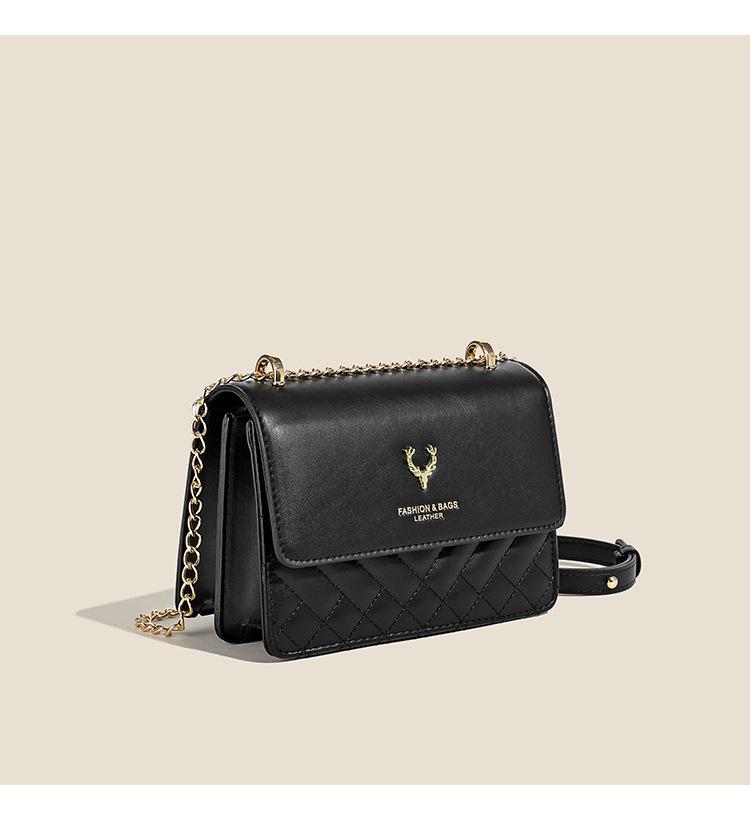 

Rhombus embroidery thread bag women s bag, chain bag to work women s commuting high-end women s shoulder messenger bag чорний
