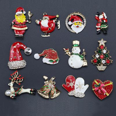 Weihnachtsbrosche, Ornamente, Legierung, Diamantbesetzt, Weihnachtsbaum, Elch, Perlenbrosche, Kleidungsnadel, Zubehör