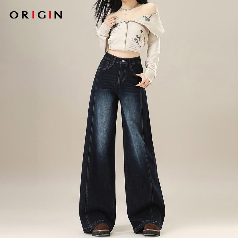 ORIGIN Women s American Retro High-Waist Wide-Leg Jeans S