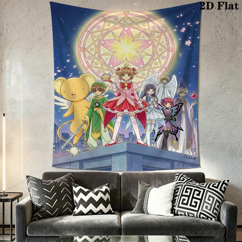 Cardcaptor Sakura Wall Hanging Printed Fabric Blanket Decorative Tapestries for Bedroom Living Room Home Decor