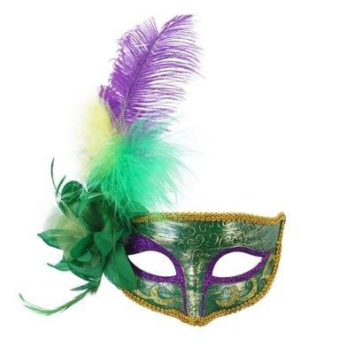 Blumendekoration Maskenballmaske Halbgesichtsmaske Halloween-Partymaske Gefiederte Maskenball-Brille Für Damen Cosplay