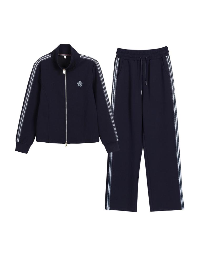 Damen 2026 Elegantes Zwei-Teiler Sportanzug für Frühling & Herbst - Locker Geschnittener Cardigan & Kapuzenpullover mit Revers