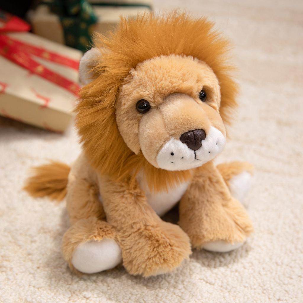 20Cm Sitting Cute Forest Animal Tiger Lion Sheep Cow Fox Plush Toy Doll Christmas Birthday Gift