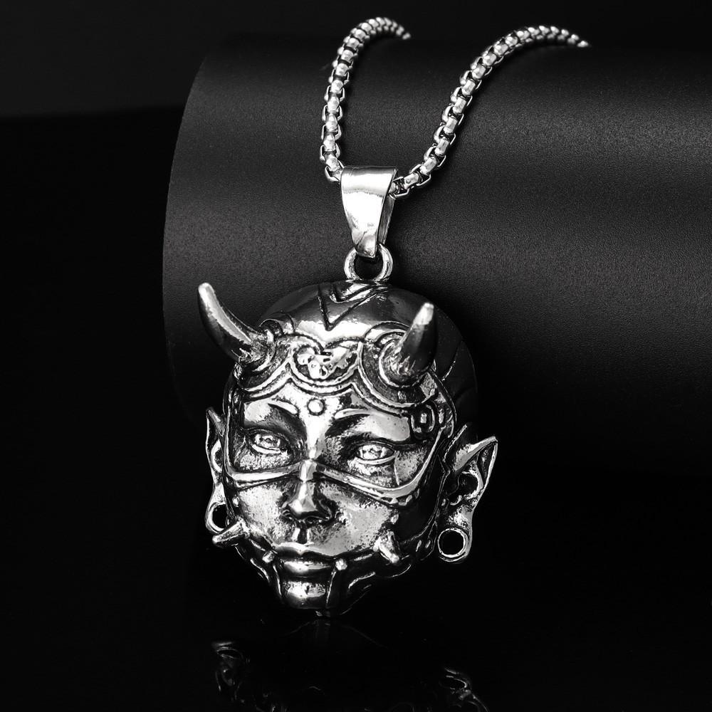 Accessories Style Hannya Ghost Head Punk Long Hip-Hop Niche Necklace Accessories for Men