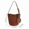 with Round Pendant Slouchy Hobo Bags Shoulder Bag Solid Color Tote Bag  Summer