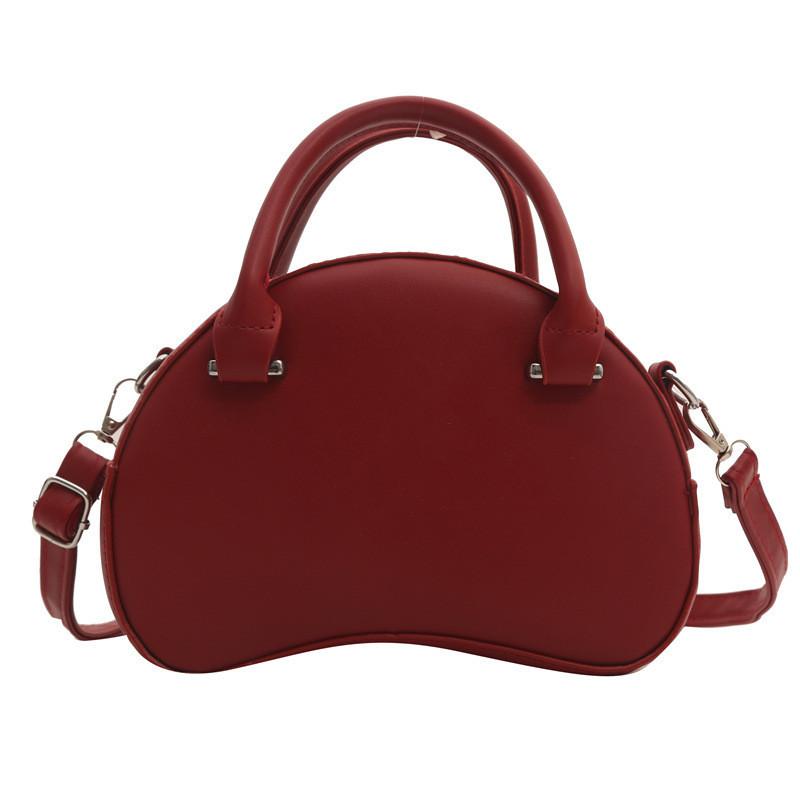 Chic Apple-shaped Handbag For Women 2024 Summer Trendy Small Pu Crossbody Bag