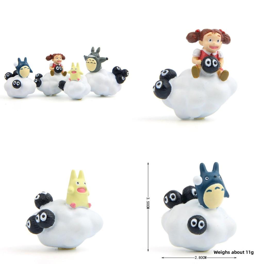 Cute Cartoon Cloud Totoro Girl Coal Ball Blue Cat Mini Model For Gift Giving And Home Decor