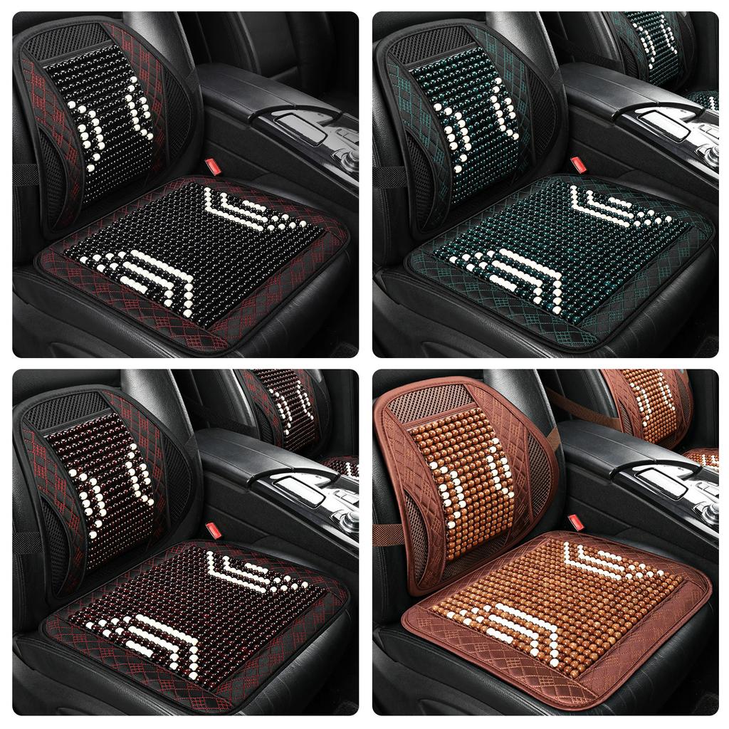Beaded Comfort Seat Cover Ventilated Cooling Seat Pad Lumbar Back Brace Support Cushion Universal Car Chair Accessories