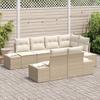 VidaXL Ensemble de canapé de jardin de 7 pièces avec coussins beige en poly rotin 3347101