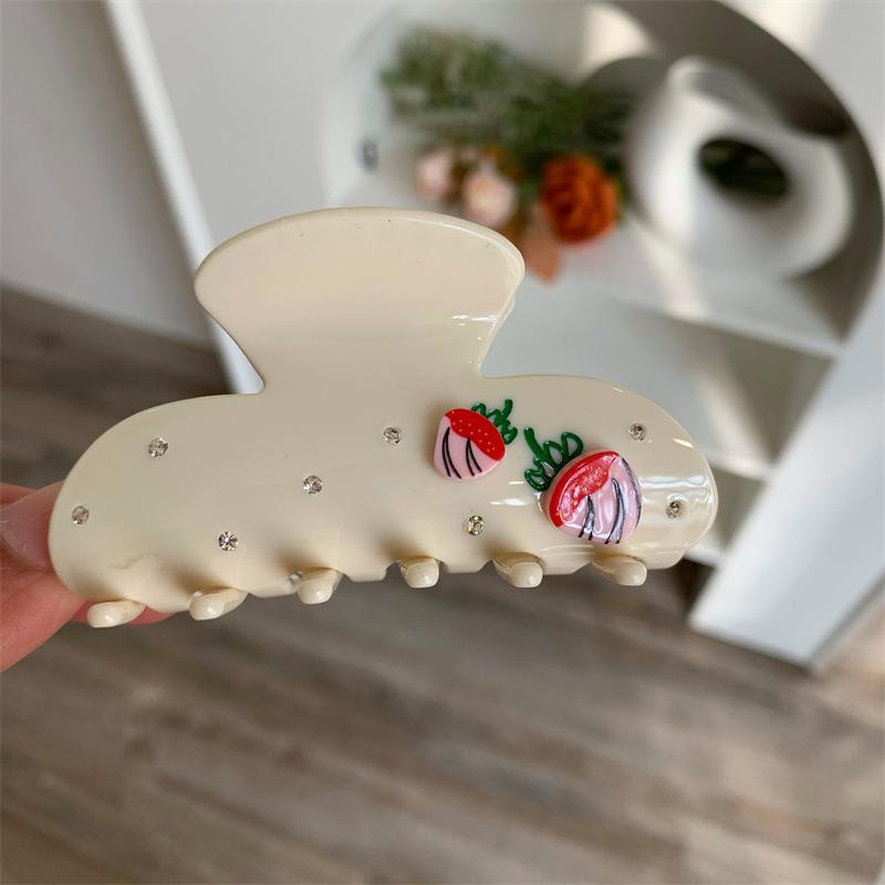 Acetat-Klammer aus der Serie Pink Girl's Heart, Exquisite Rosa Haifischblumen-Künstler-Klammer für Frau Kind