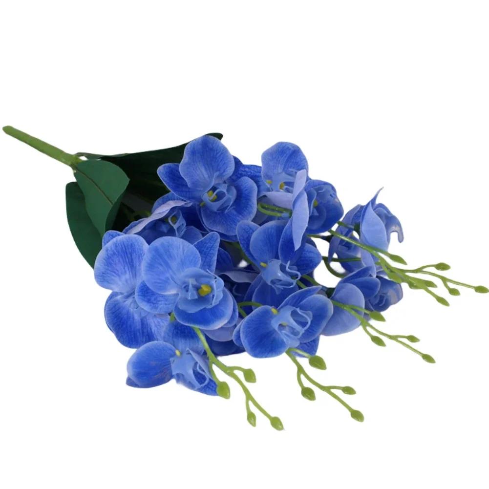 Fake Flower Artificial Flowers Artificial Bouquet Artificial Butterfly Orchids Floral Decoration Home Decor 20 Heads