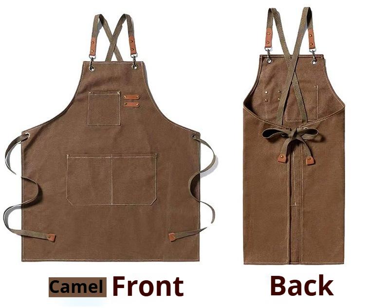 Fashion Canvas Kitchen Aprons For Woman Men Chef Work Apron For Grill Restaurant Bar Shop Cafes Beauty Nails Studios Uniform