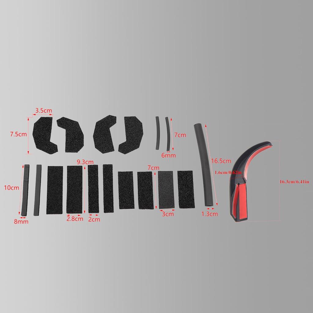 17-teiliges Hartdach-Dichtungs-Kit für Autos, Regendichtungs-Schaumstoffblocker, Reparaturset, 2 Stück Regenabweiser, Regenrinne für Jeep Wrangler JK JKU 2007-2017, Innen, Außen
