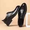Business Dress Leather Shoes Men's Casual Trend Four Seasons Men's British and Korean Version Pointed Lace-up Leather Shoes