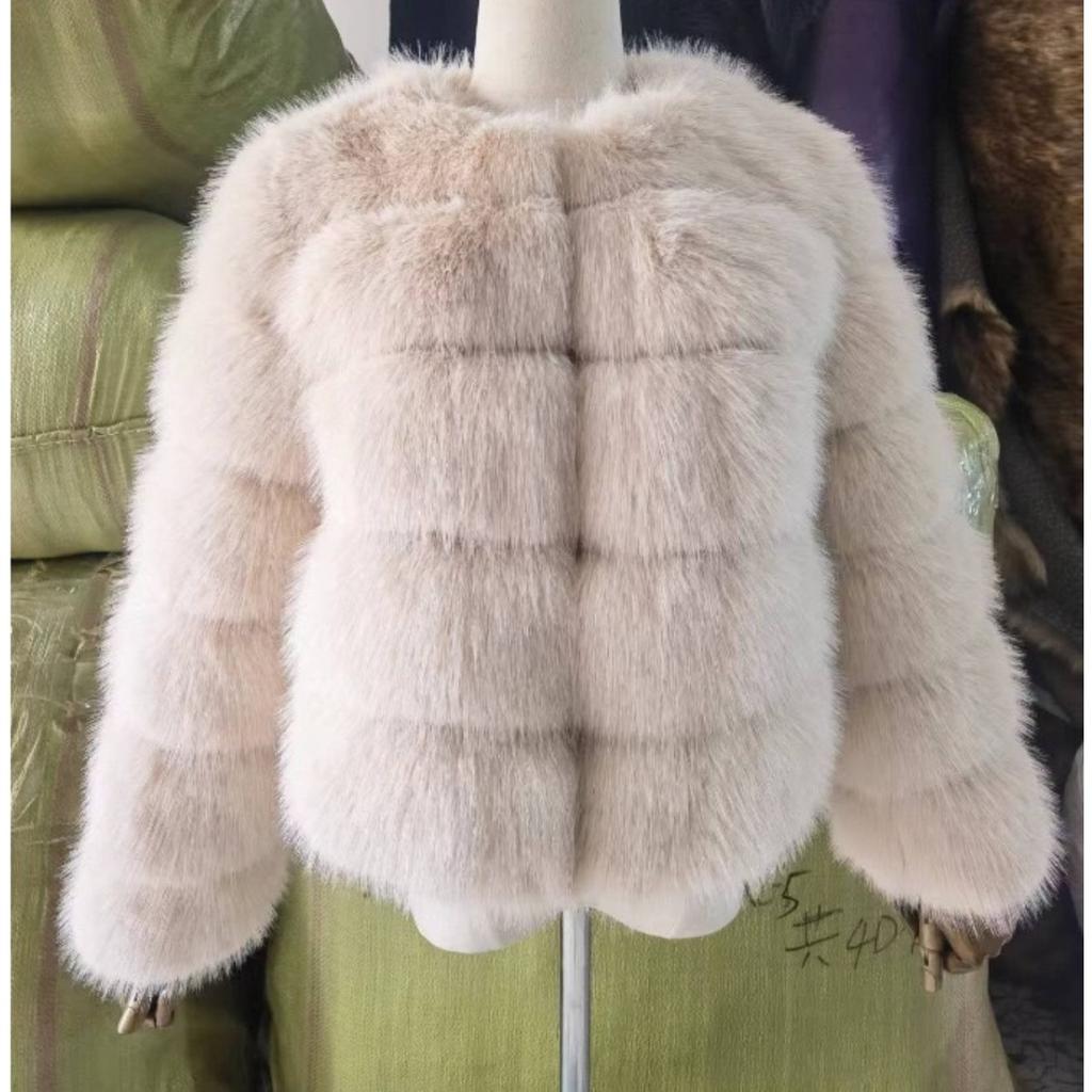 VAYLA Damenmode Kunstpelzmantel Super Heiß Herbst Winter Damen Kurze Kunstfuchs Fell Flauschige Jacke Hohe Qualität Top Damen Pelzmäntel