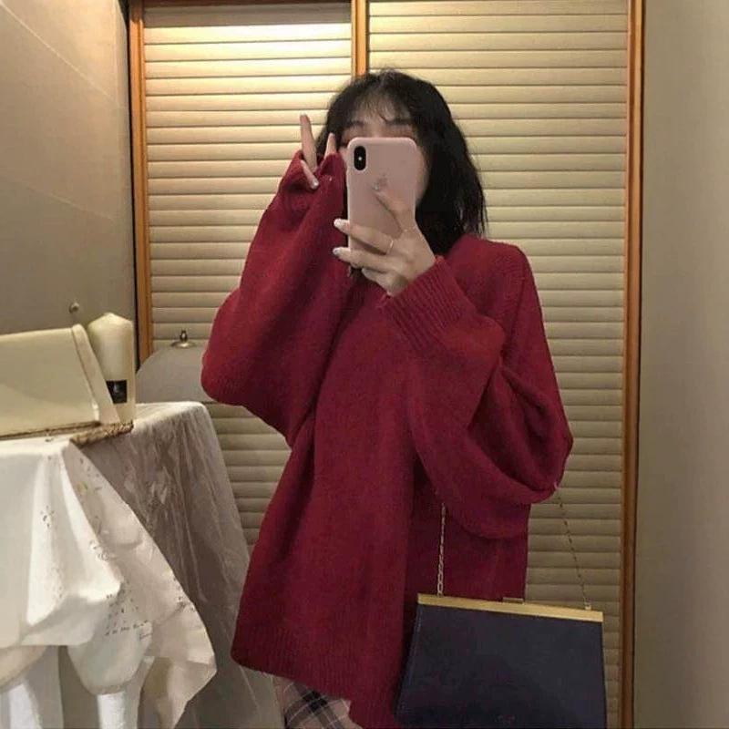 2025 Fall/Winter Women's Mohair Fluffy Loose Sweater - Cozy, Thick Knit in Lazy Style