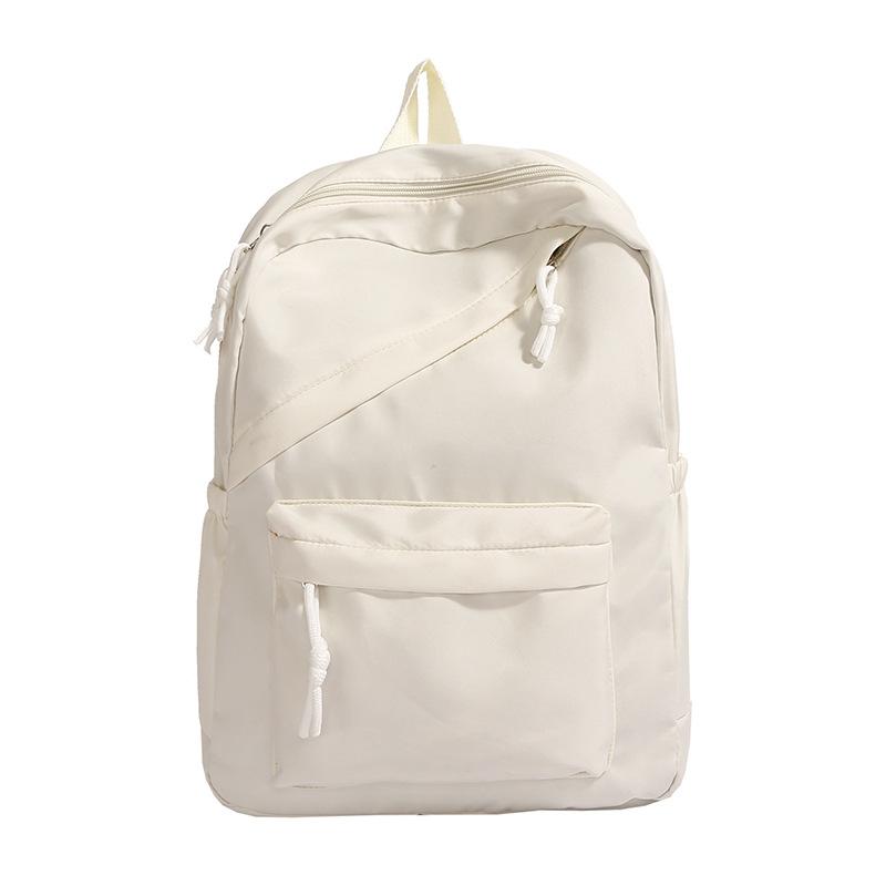 Schoolbag simple casual large capacity backpack fashion double backpack solid color college student schoolbag travel backpack