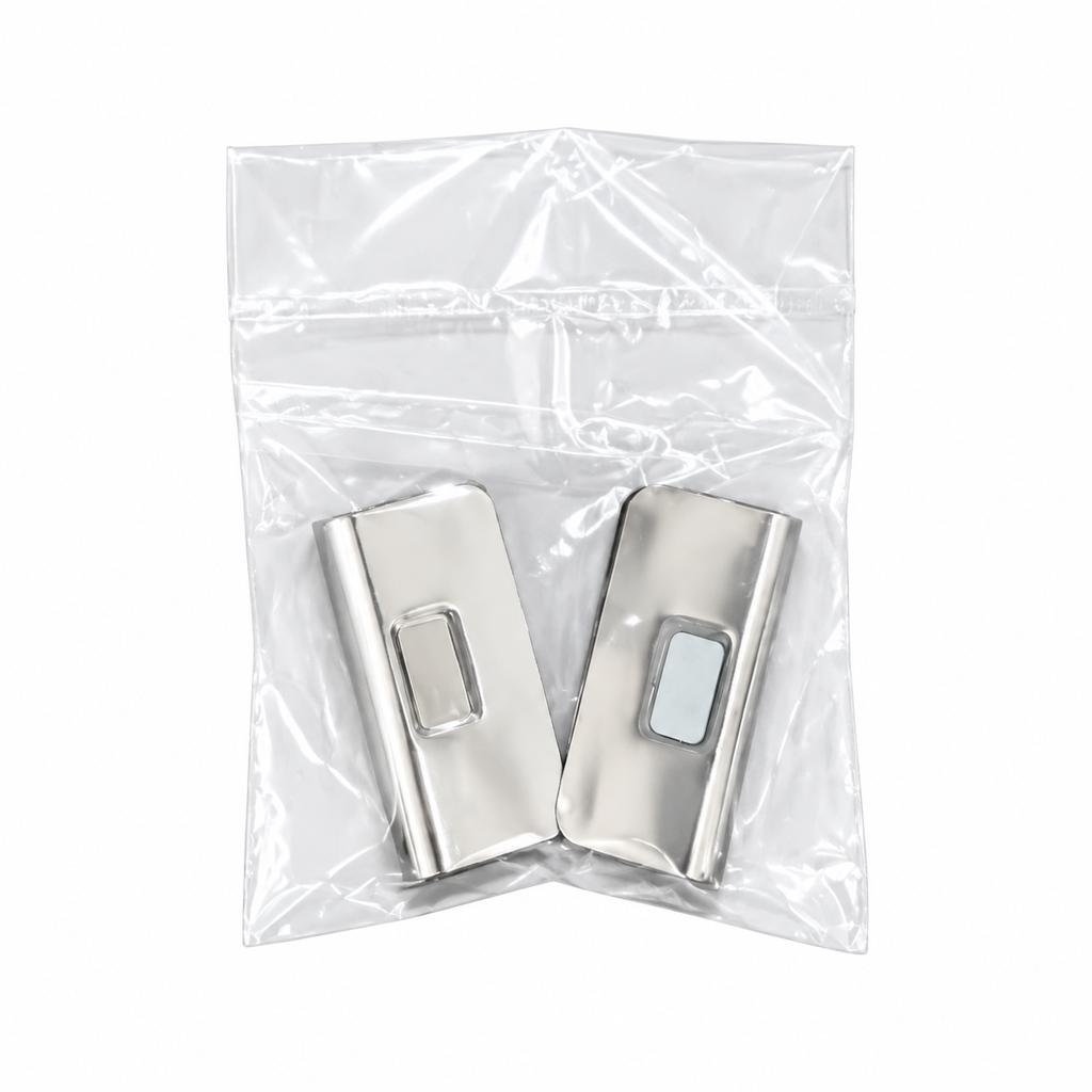 Magnetic Curtain Clips, Silver, 1 Pair, 430 Stainless Steel, No-Drill Closure