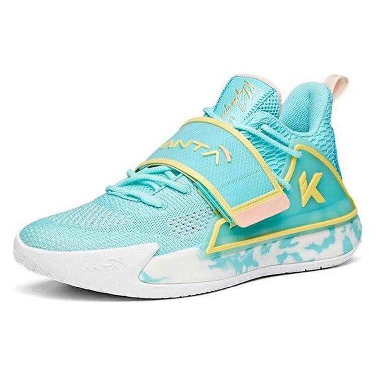 Anta Water Flower 2 Thompson KT Cushioning Slip Resistant Abrasion Resistant Low Top Basketball Shoes Men's Pool Blue 112021602-3