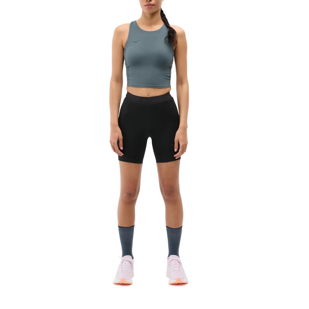 Hoka One One Elaro Crop Solid Color Sleeveless Fitted Sports Tank Women tops 1141760-FDDN