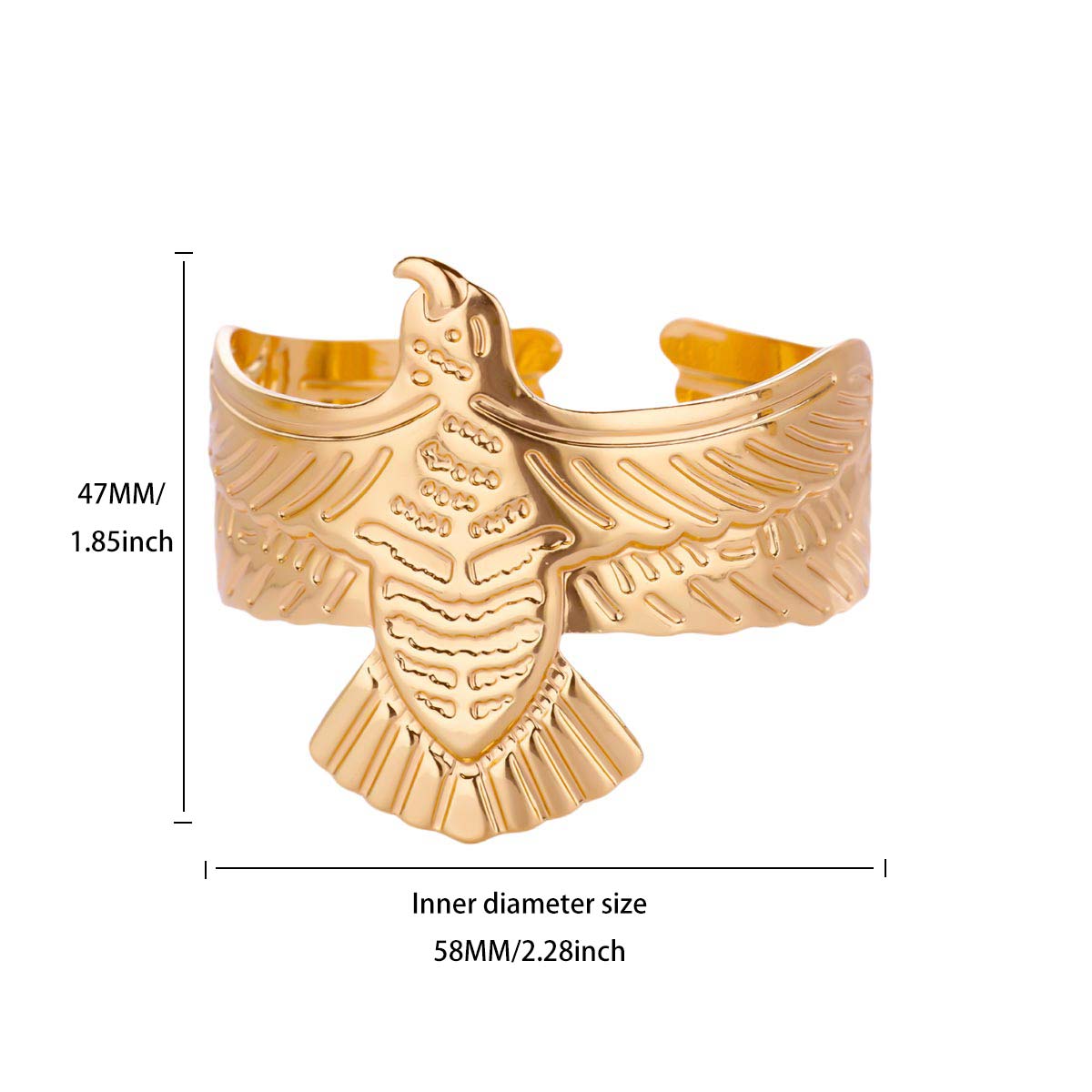 

Vintage Punk Eagle Cuff Bangles For Women Men Opening Gold Color Bangle Bracelets Femme Stainless Steel Jewelry pulseras