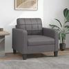 Vidaxl Armchair, Grey, 60 Cm, Upholstered In Faux Leather