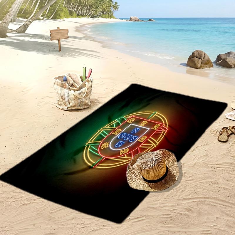 Asciugamano da Spiaggia Stampa Calcio Portogallo Asciugatura Rapida Super Assorbente Morbido Asciugamano da Bagno per Nuoto Spiaggia Viaggio Souvenir Regalo