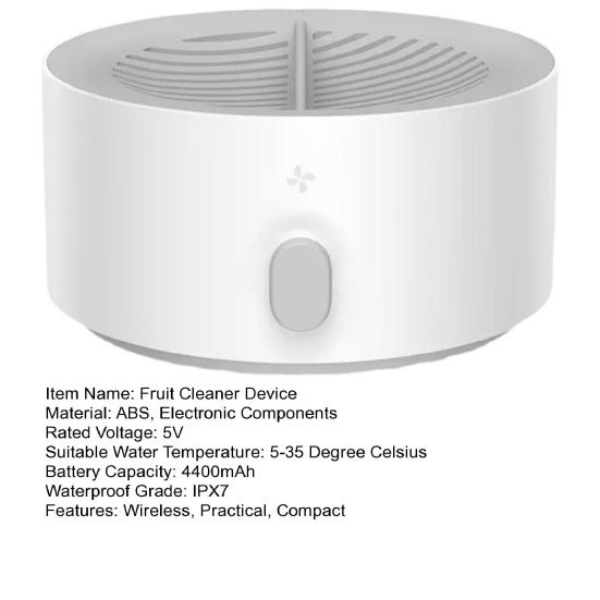 Obst Gemüse Reinigungsmaschine IPX7 Wasserdicht Tragbar Batteriebetrieben Kabellos Lebensmittelreiniger Gemüseputzer Gerät