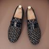 Summer New Doudou Shoes Men's Casual Trend Soft Leather Soft-soled Shoes Fashion Printing High-end Men's Loafers