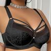Evropská a americká módní, sexy svůdná ultratenká podprsenka plus size, nádherná krajka, křížová ramínka na hrudi, spodní prádlo plus size