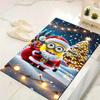 1Pc Christmas Minions Celebration Rug Office Carpet Indoor Outdoor Doormat Nonslip Soft And Comfortable Living Room Christmas Halloween Gift D91853