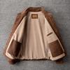 Brown Uncoated Natural Cow Leather Jackets Men Genuine Cowhide Leather Einstein Coat Slim Fit Jacket Man Business Clothes Autumn