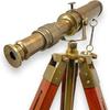Brass Telescope With Wooden Tripod Stand Maritime Nautical Vintage Desk Décor