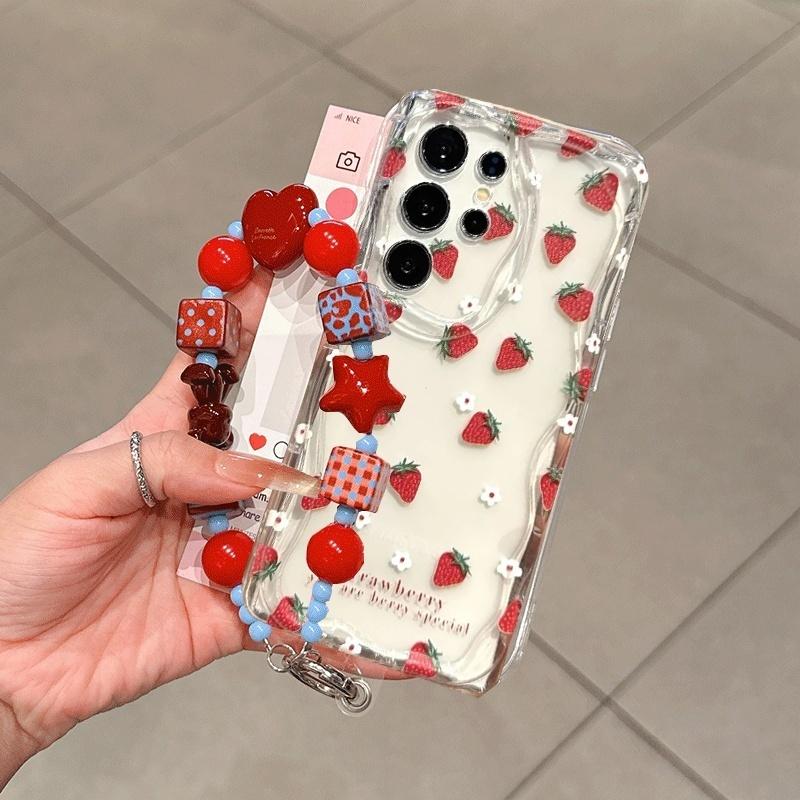 Cute Strawberry Flower Chain Case For Honor 400 Pro 600 Lite 200 MAGIC 7 90X6D X8D X5C X9D X7D X8C X9B X8A X8B X7B X6C A6B X5B