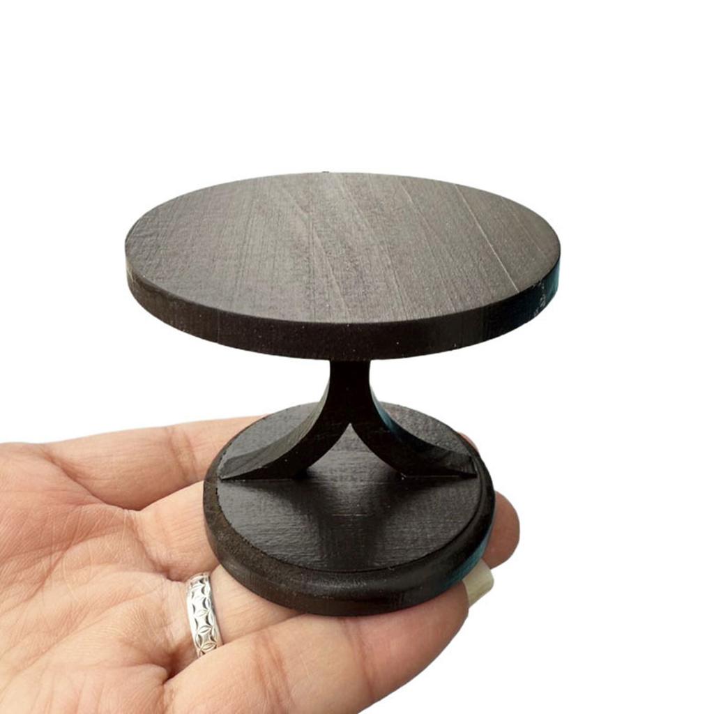 Elegant Miniature Dollhouse Round End Tea Table 1/12 Scale for Realistic Living Room or Dining Room Display Accessory