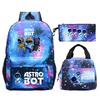 Game Astro bot peripheral printing fashion primary and secondary school students schoolbag three-piece set multi-function large capacity