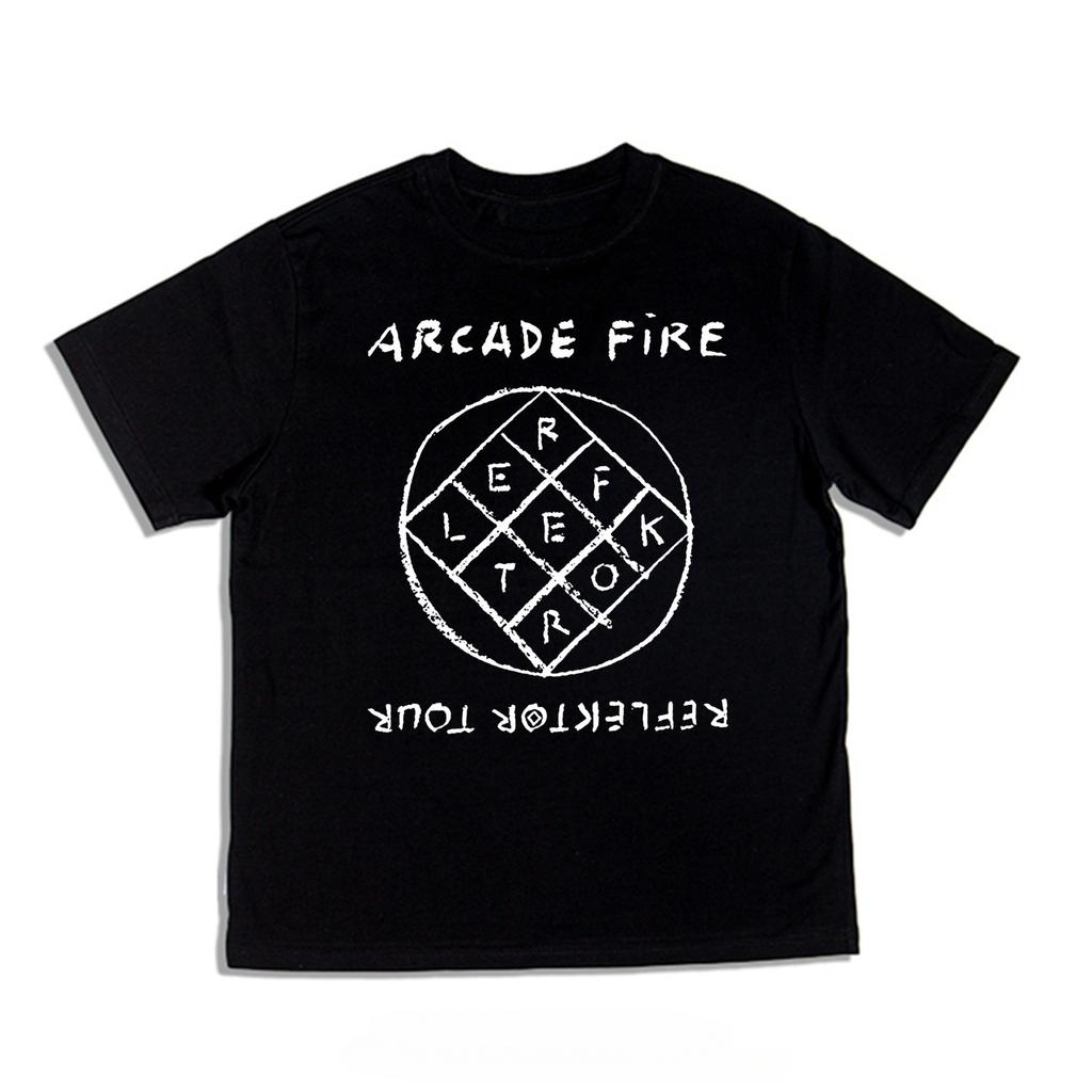 Digital Direct Injection Rock Arcade Fire Band Loose Printed ShortSleeved TShirt Cotton Loose Fit
