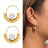 Unique Drop Earrings with Sparkling Zircon Stones Stainless Steel Texture Comfortable and Stylish Jewelry for Any Outfit