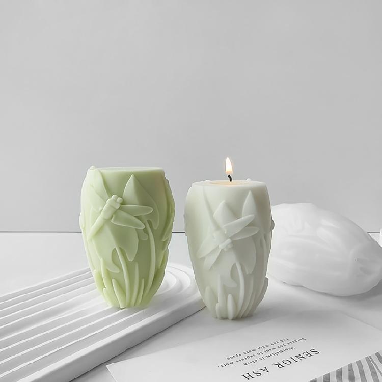 Silicone Molds for Relief Cylinder Scented Candle Sculptures Moulds Practical Silicone Molds for Scented Candle