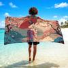 1pc Japanese Ukiyo-e Print Experience Themed Beach Towel, Cherry Blossom Rain, Fan Creation, Dormitory Under the Cherry Blossom