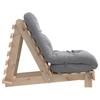 Futon Type Folding Sofa, With Mattress, 60X206X11 Cm, Pine
