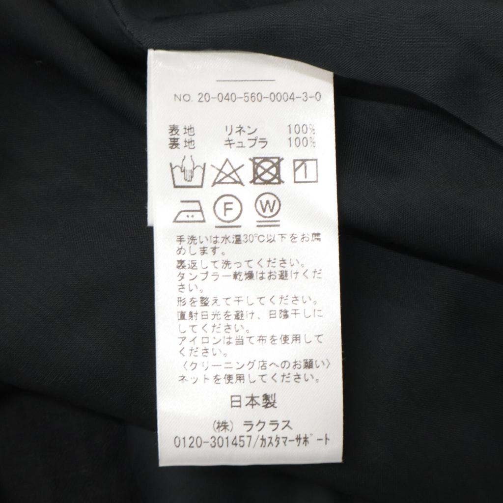 L'Appartement 20-040-560-00004 Black Linen Wrap Dress Dress Not Written blackUsed