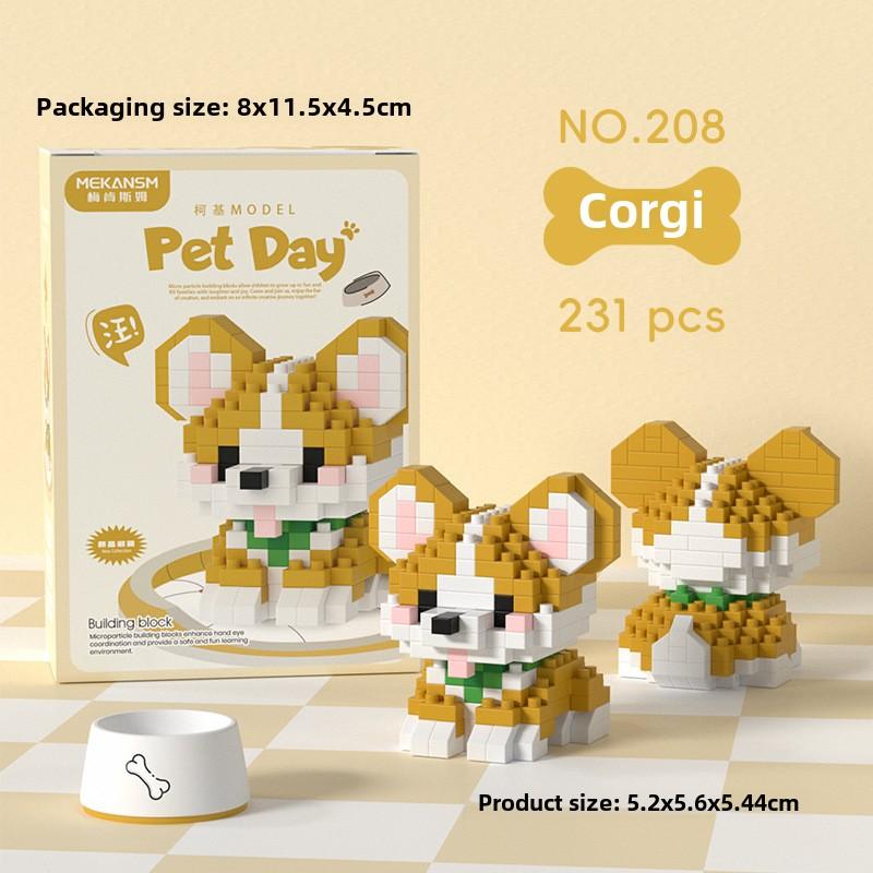 Puppy Cat Series Micro Particle Building Block Children's Educational Assembly Toy