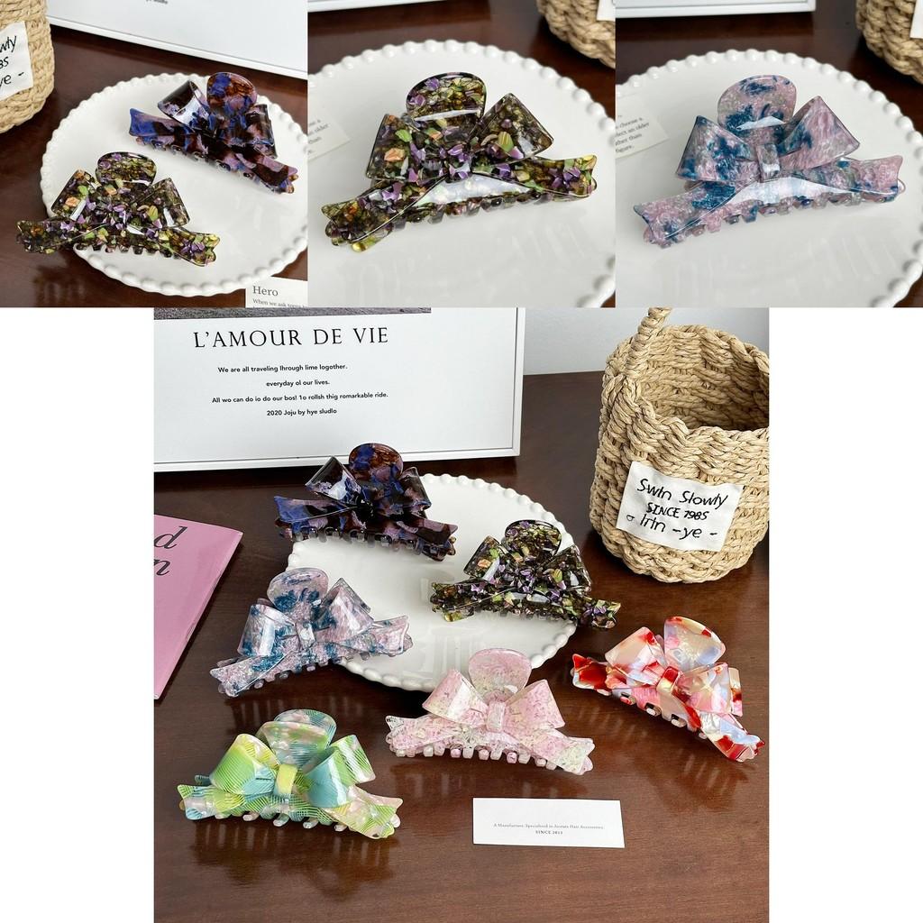 Large Bowknot Acetate Hair Claw Clip Stylish Versatile Shark Clip For Elegant Updos